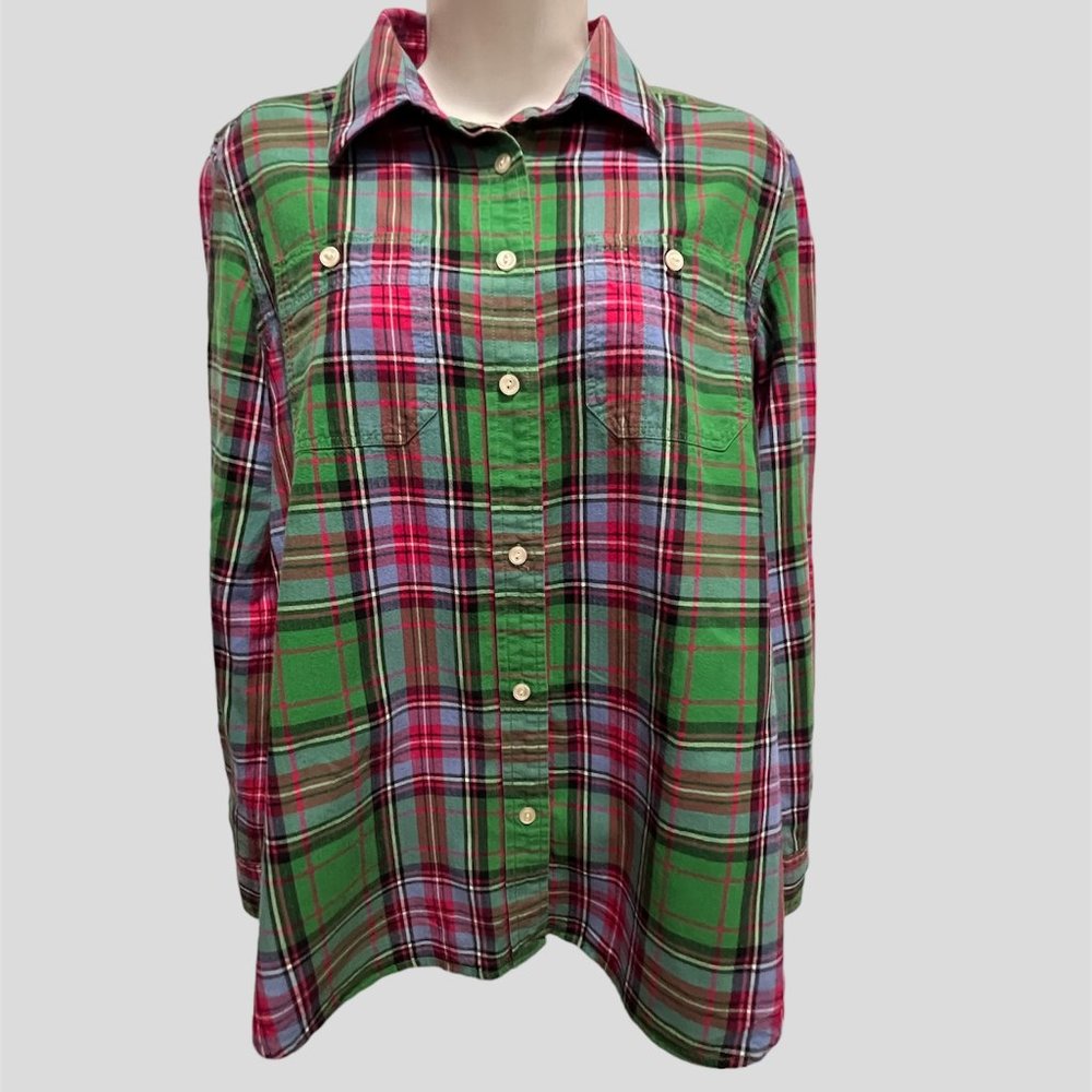 LRL size medium button down plaid shirt
